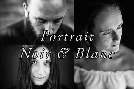 Portrait artistique en noir et blanc mettant en valeur le regard et l'expression d'un modèle à Metz